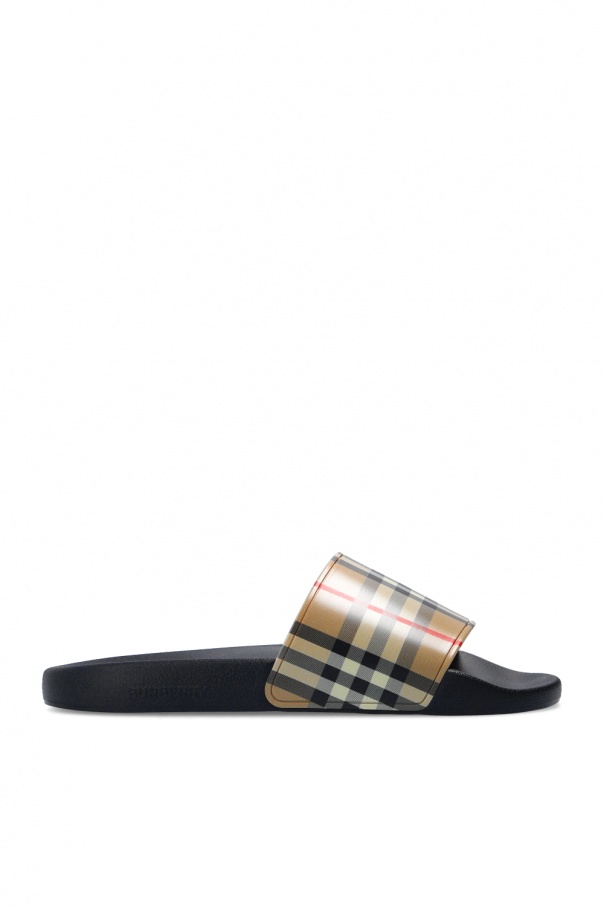 burberry twill Rubber slides